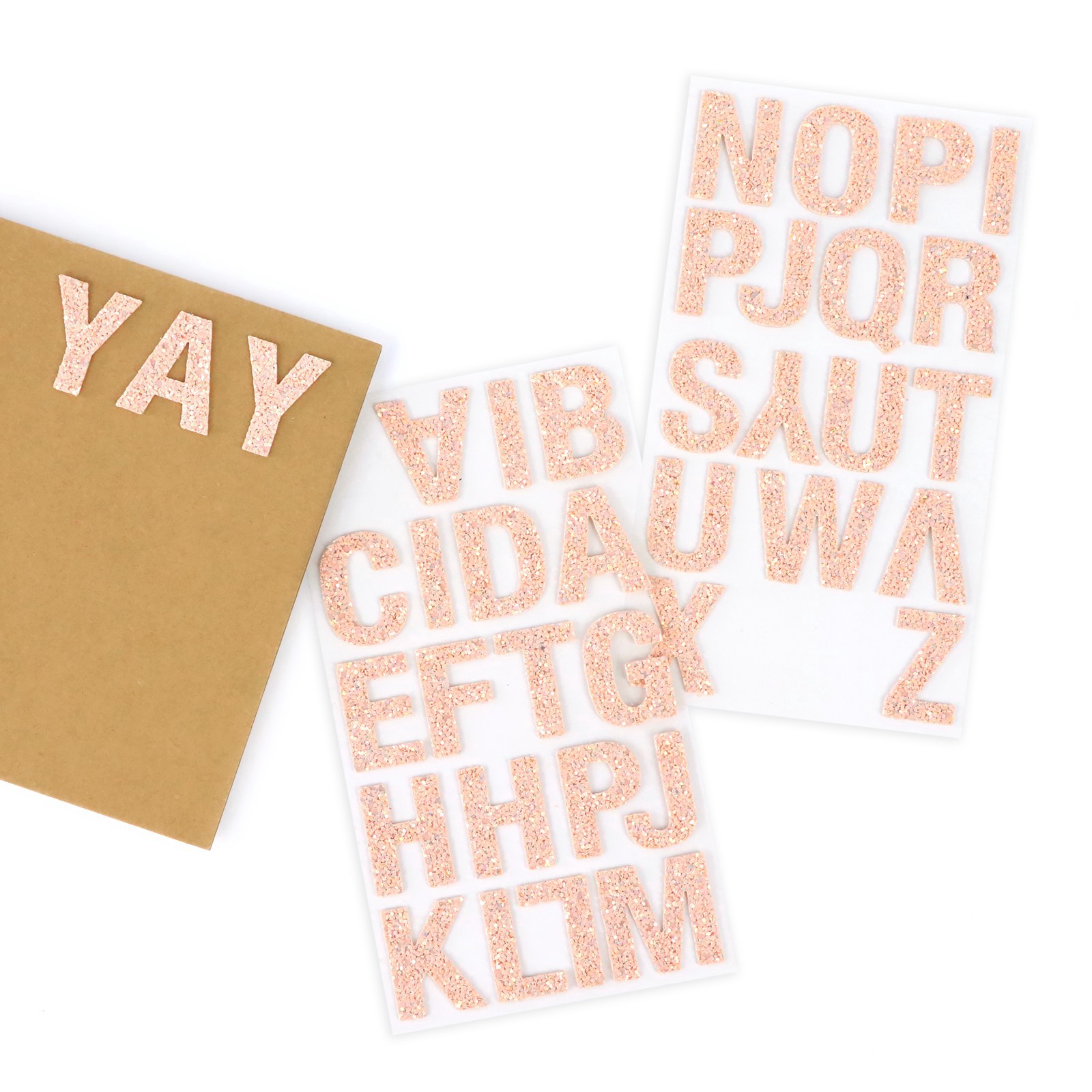 slide 3 of 5, Blush Glitter Alphabet Stickers By Recollections, 1.22 in