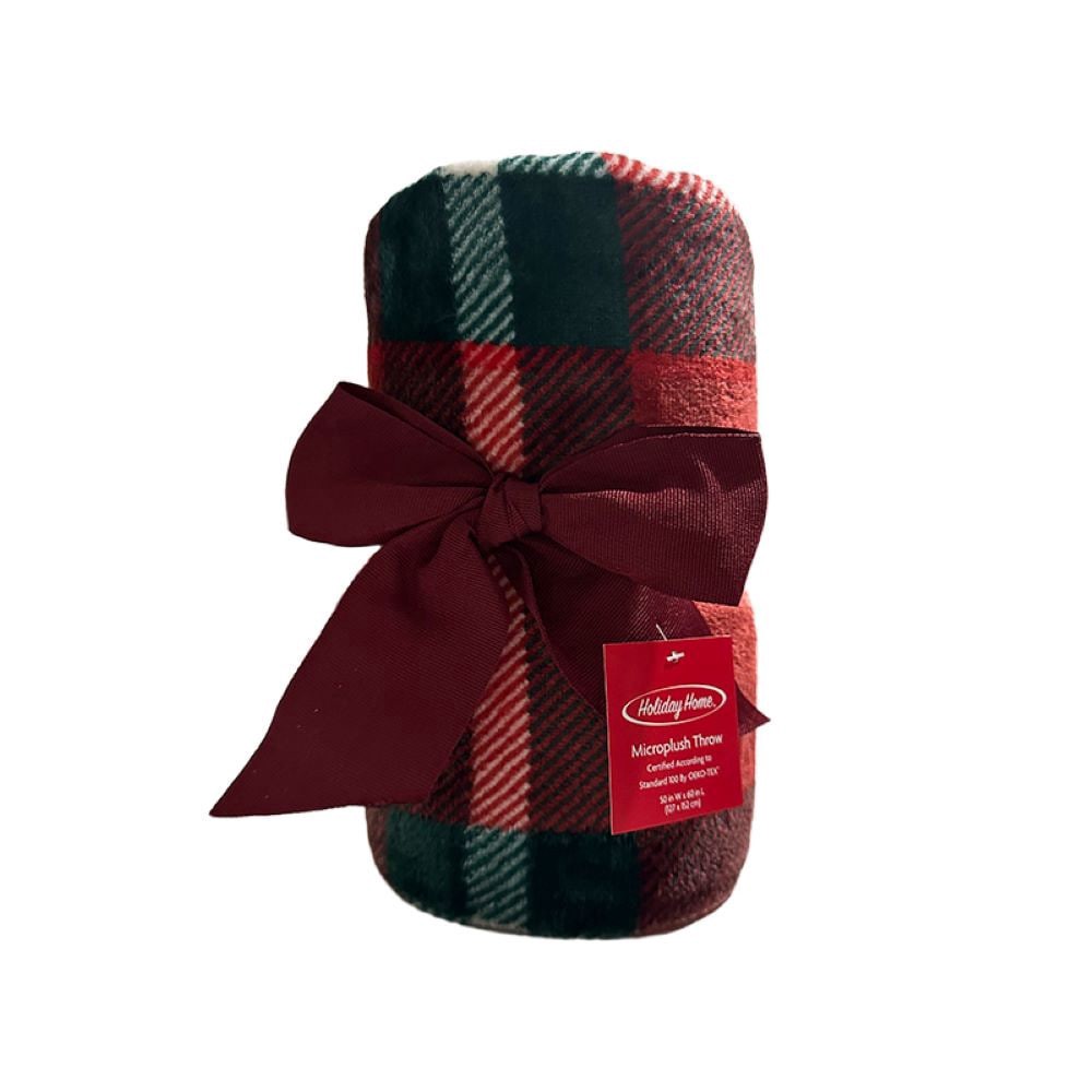 slide 2 of 2, Holiday Home® Microplush Throw - Gathering Plaid, 50 in x 60 in