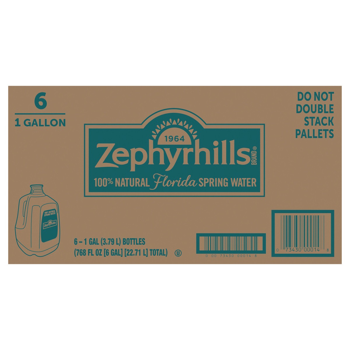 slide 3 of 9, ZEPHYRHILLS Brand 100% Natural Spring Water, 1-gallon plastic jugs (Pack of 6), 6 ct