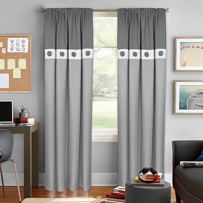 slide 1 of 1, Colordrift Wallace Rod Pocket Room Darkening Window Curtain Panel - Grey, 84 in