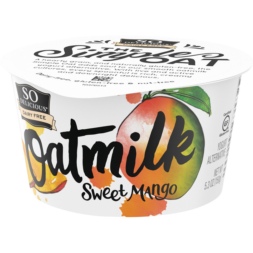 slide 8 of 8, So Delicious Dairy Free Oat Milk Yogurt Alternative, Sweet Mango, Vegan, 5.3 oz., 5.3 oz