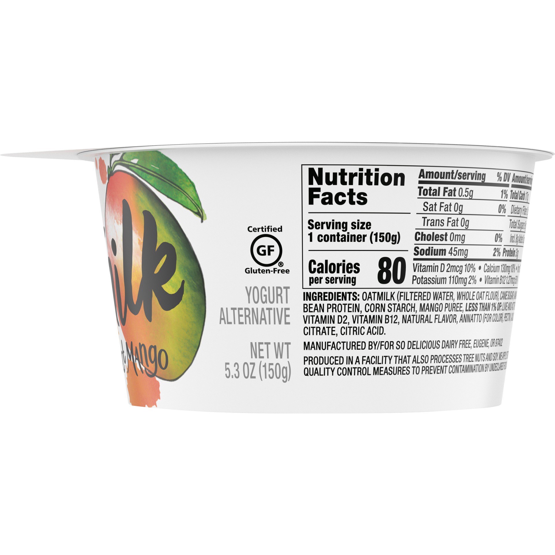 slide 6 of 8, So Delicious Dairy Free Oat Milk Yogurt Alternative, Sweet Mango, Vegan, 5.3 oz., 5.3 oz