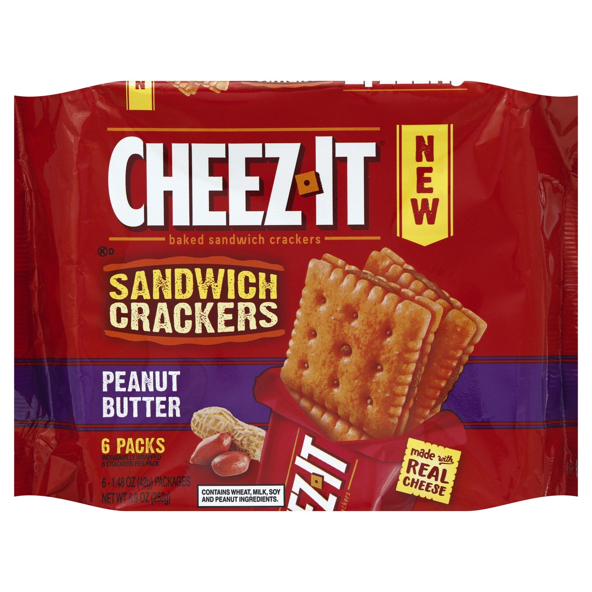 slide 2 of 8, Cheez-It Sandwich Crackers 6 ea, 6 ct