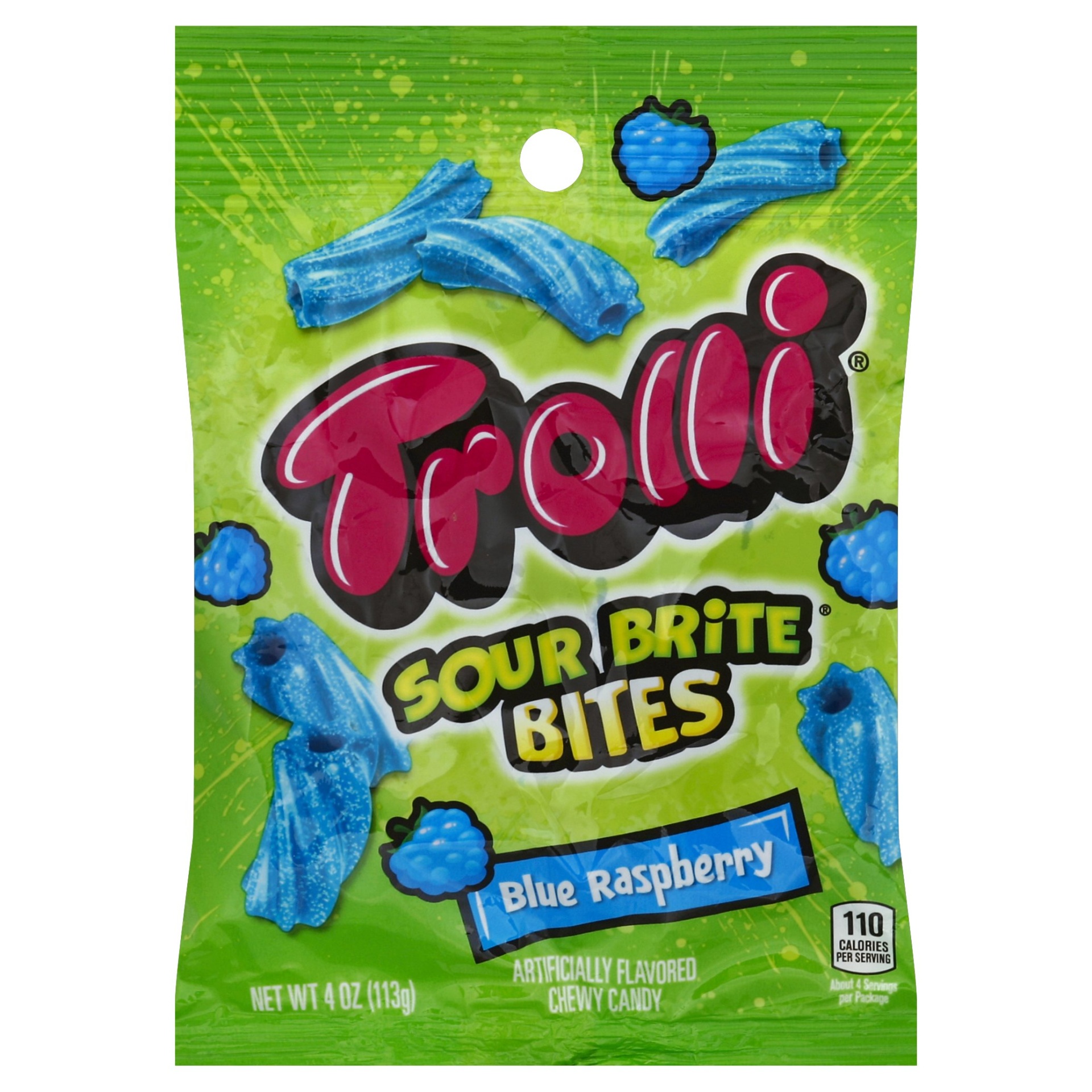 slide 1 of 2, Trolli Sour Brite Bites Blue Raspberry Candy, 1 ct