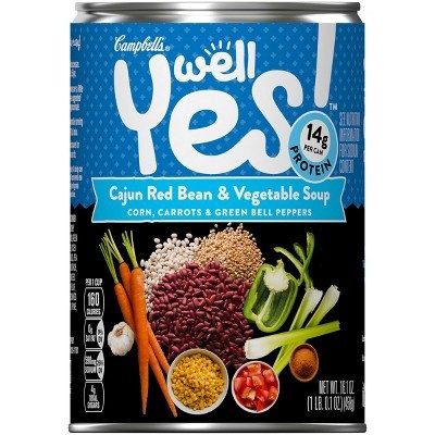 slide 1 of 6, Campbell's Well Yes! Cajun Red Bean & Vegetable Soup, 16.1 oz