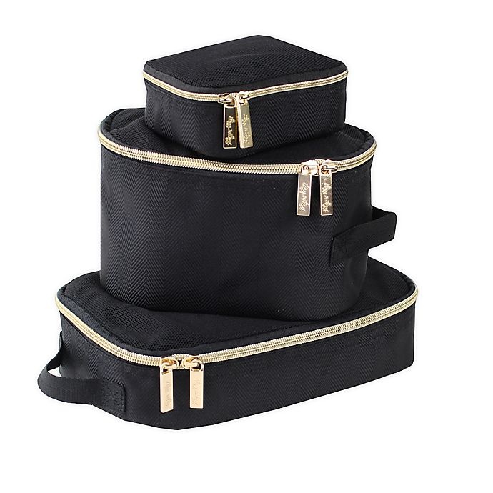 slide 1 of 11, Itzy Ritzy Packing Cubes - Black/Gold, 3 ct