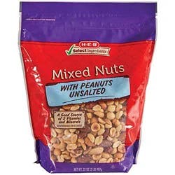 H-E-B Select Ingredients Unsalted Mixed Nuts with Peanuts