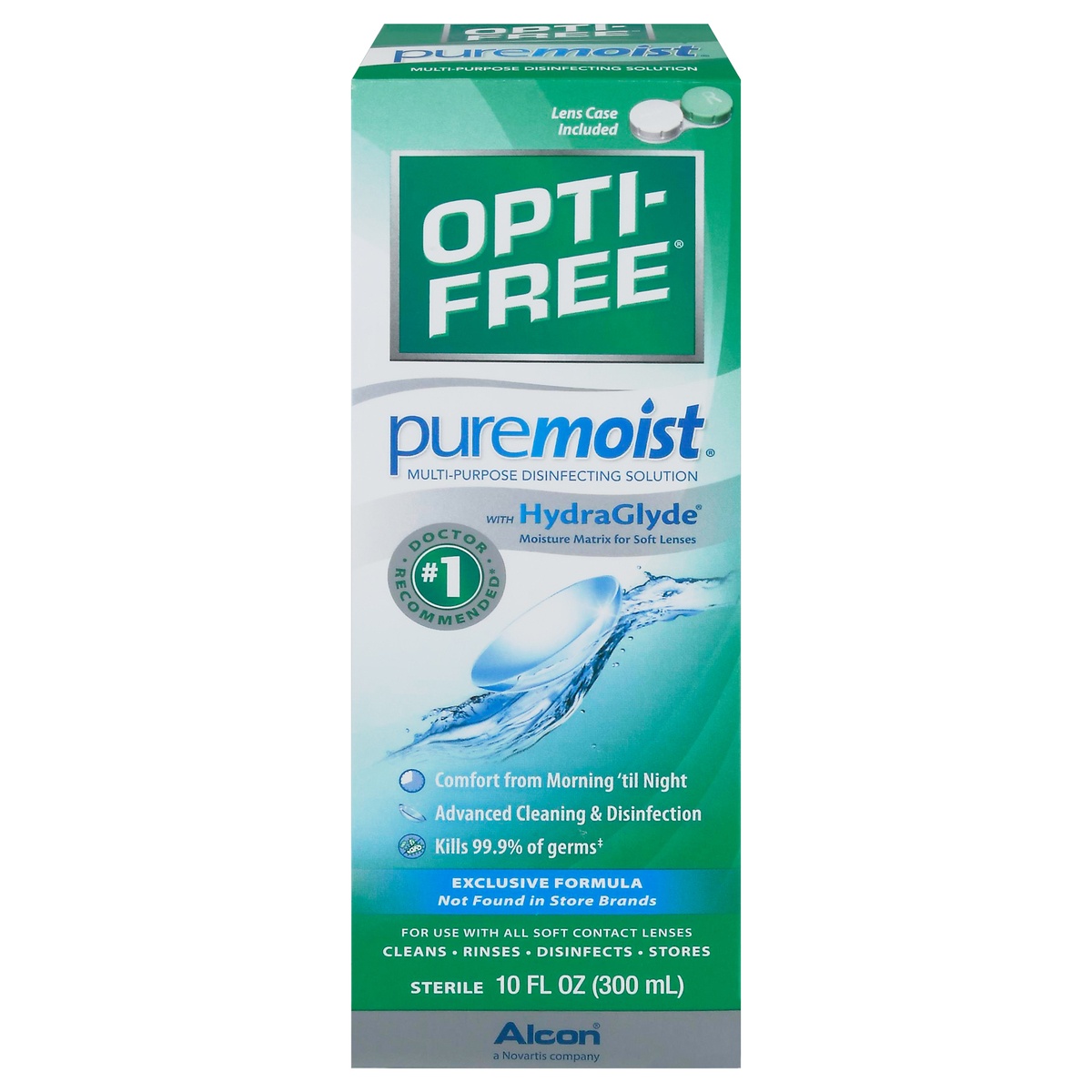 slide 1 of 2, Opti-Free PureMoist Multi-Purpose Disinfecting Contact Lens Solution - 10 fl oz, 10 oz