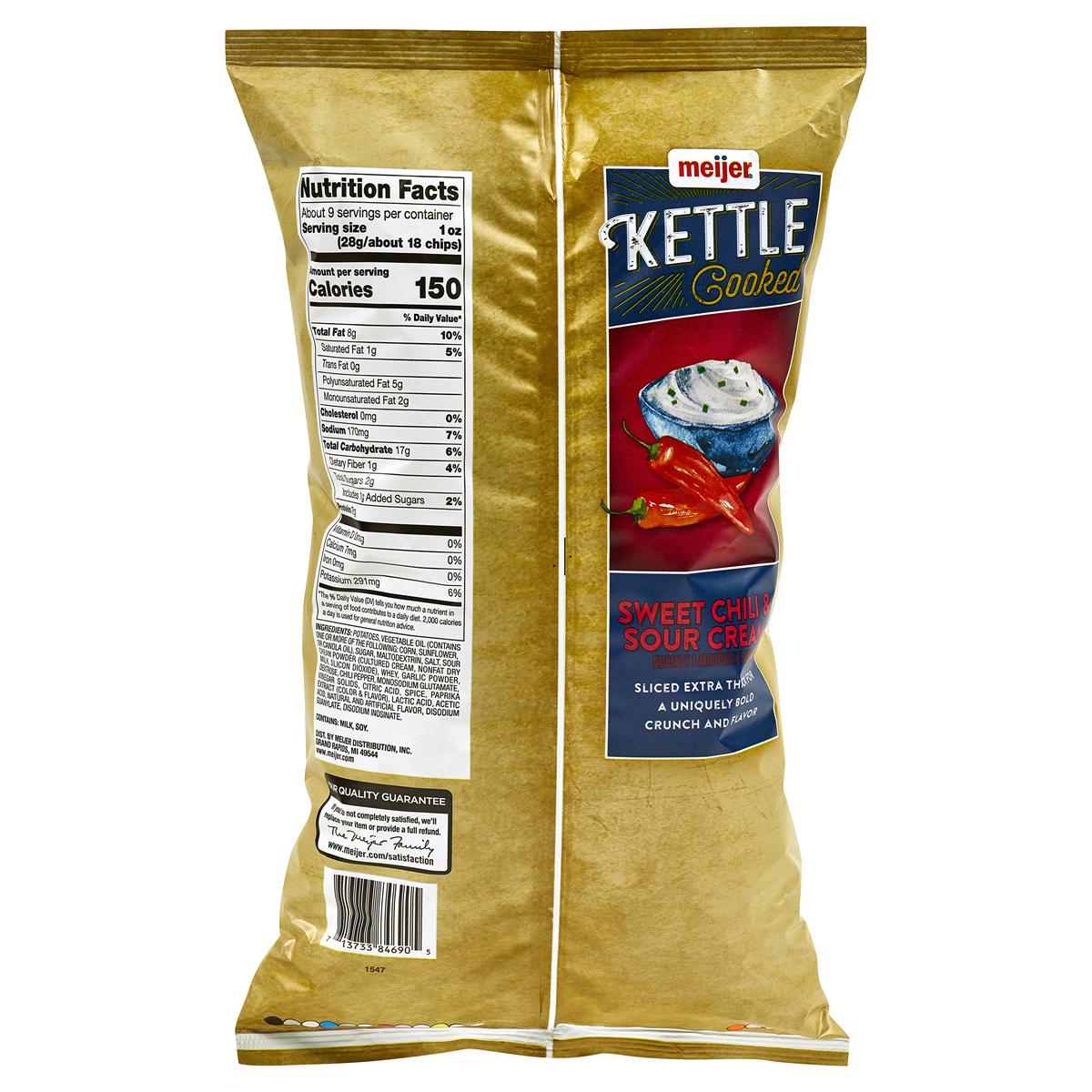 slide 2 of 2, Meijer Sweet Chili & Sour Cream Kettle Chips, 8.5 oz