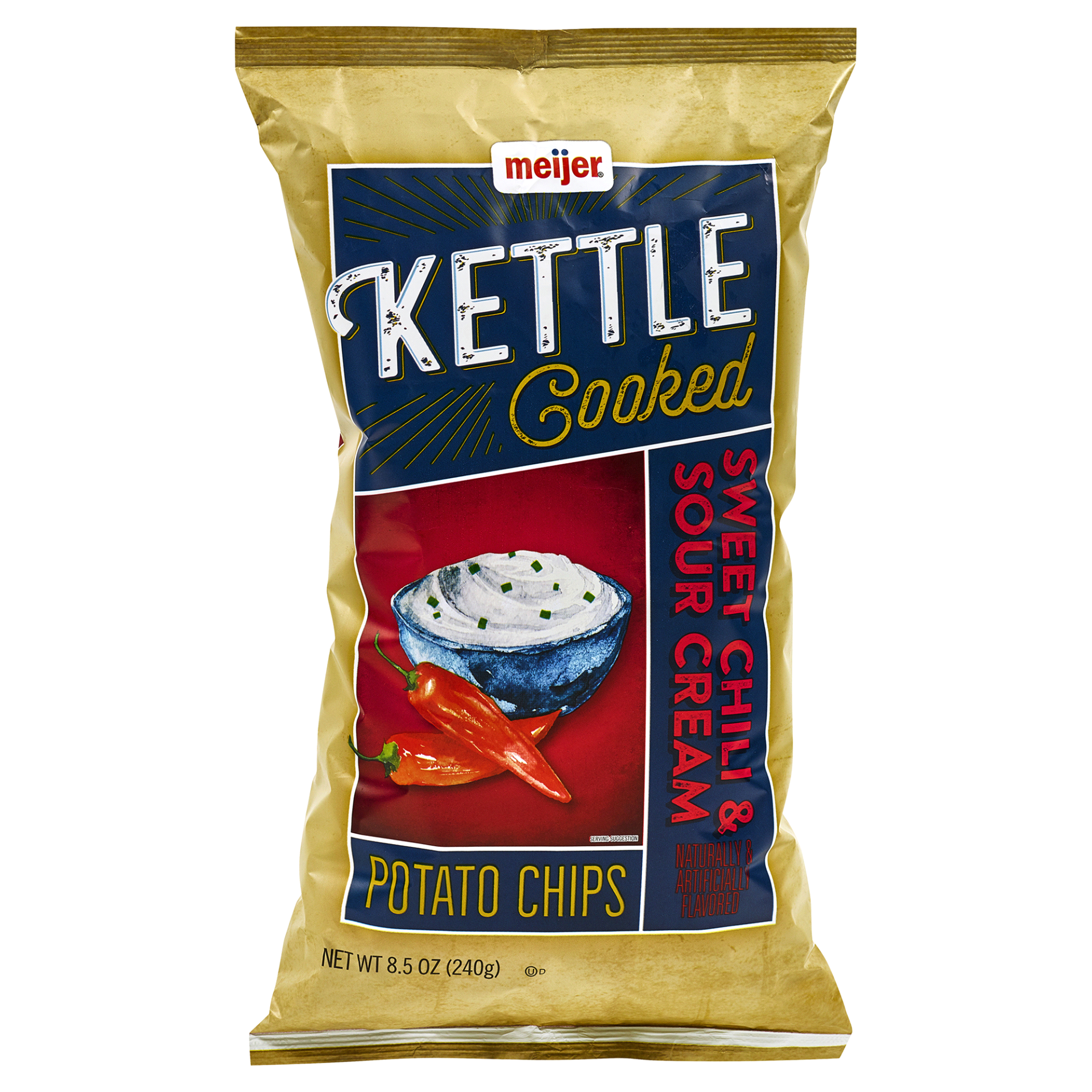 slide 1 of 2, Meijer Sweet Chili and Sour Cream Kettle Chips, 8.5 oz
