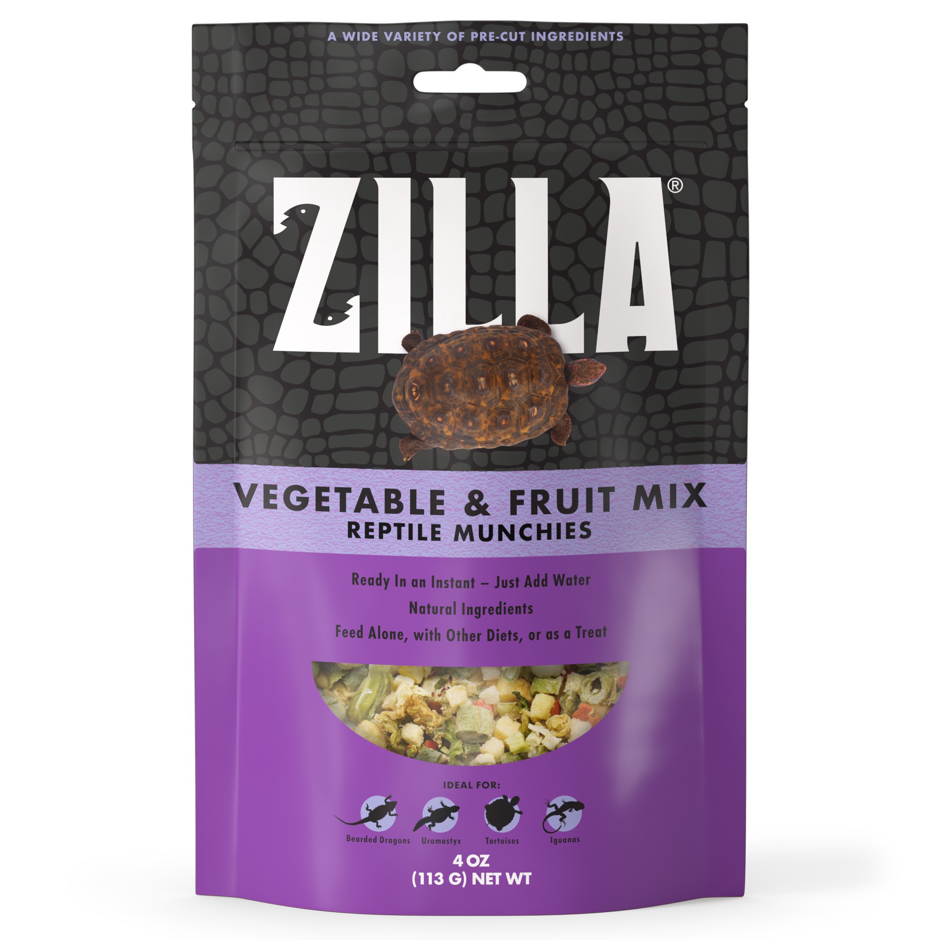 slide 4 of 6, Zilla Reptile Munchies Vegetable and Fruit Mix 4 Ounces, 1 ct