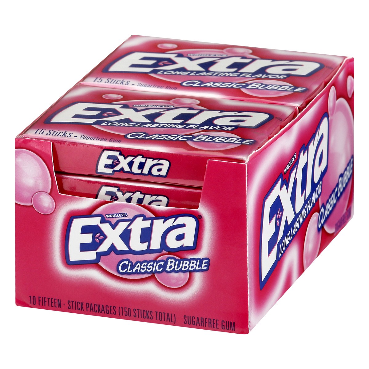 slide 6 of 10, EXTRA Classic Bubble Sugar Free Chewing Gum - 10 Ct Buk Box, 150 pc