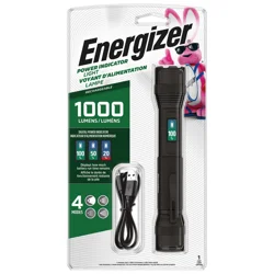 Energizer Power Indicator Flashlight, Rechargeable LED Flashlight with Digital Power Indicator, 1,000 Lumens