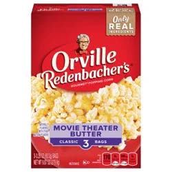 Orville Redenbacher's Movie Theater Butter Microwave Popcorn, 3.29 oz. Classic Bag, 3 Count