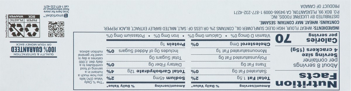 slide 3 of 9, Open Nature Crackers Water Cracked Black Pepper - 4.4 Oz, 4.4 oz