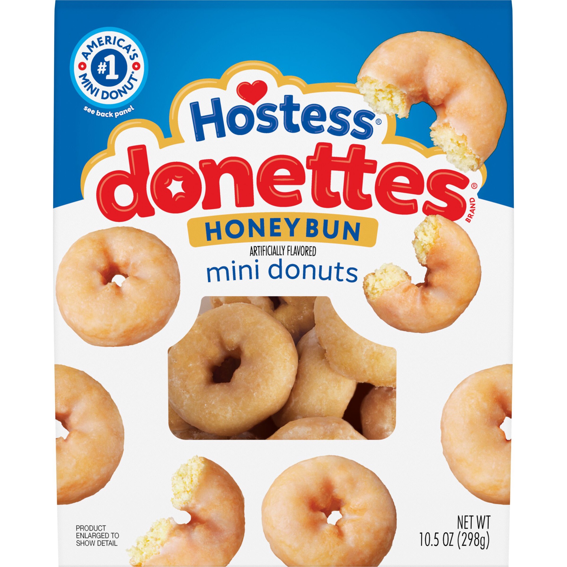 slide 1 of 7, Hostess Donettes, Honey Bun Artificially Flavored Mini Donuts, 10.5 oz