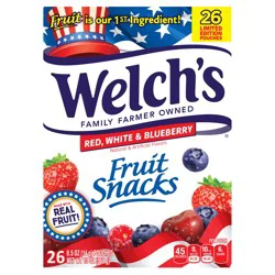 Welch's Fruit Snacks 26 ct Red, White & Blueberry, 0.5 oz