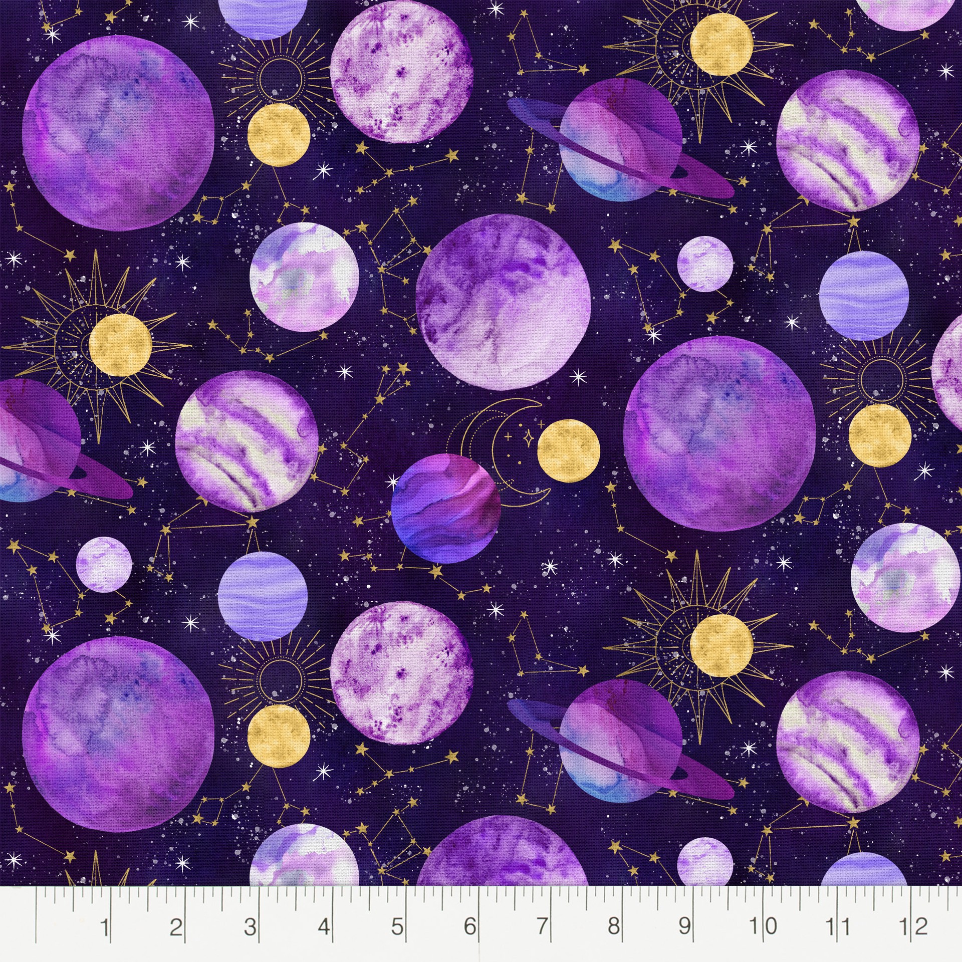 slide 6 of 6, Purple Space Cotton Fabric Bundle By Loops & Threads, 18 in x 21 in