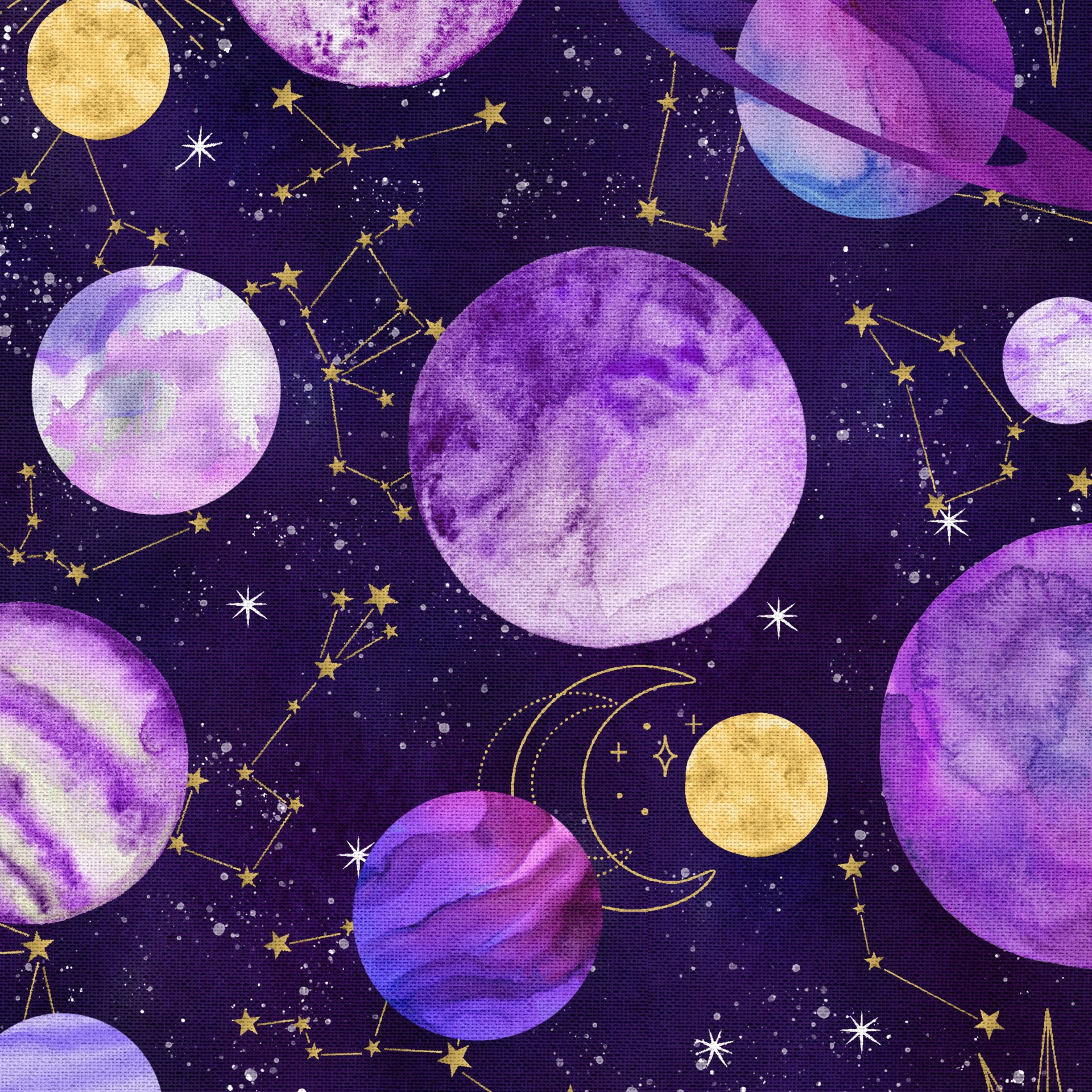 slide 5 of 6, Purple Space Cotton Fabric Bundle By Loops & Threads, 18 in x 21 in