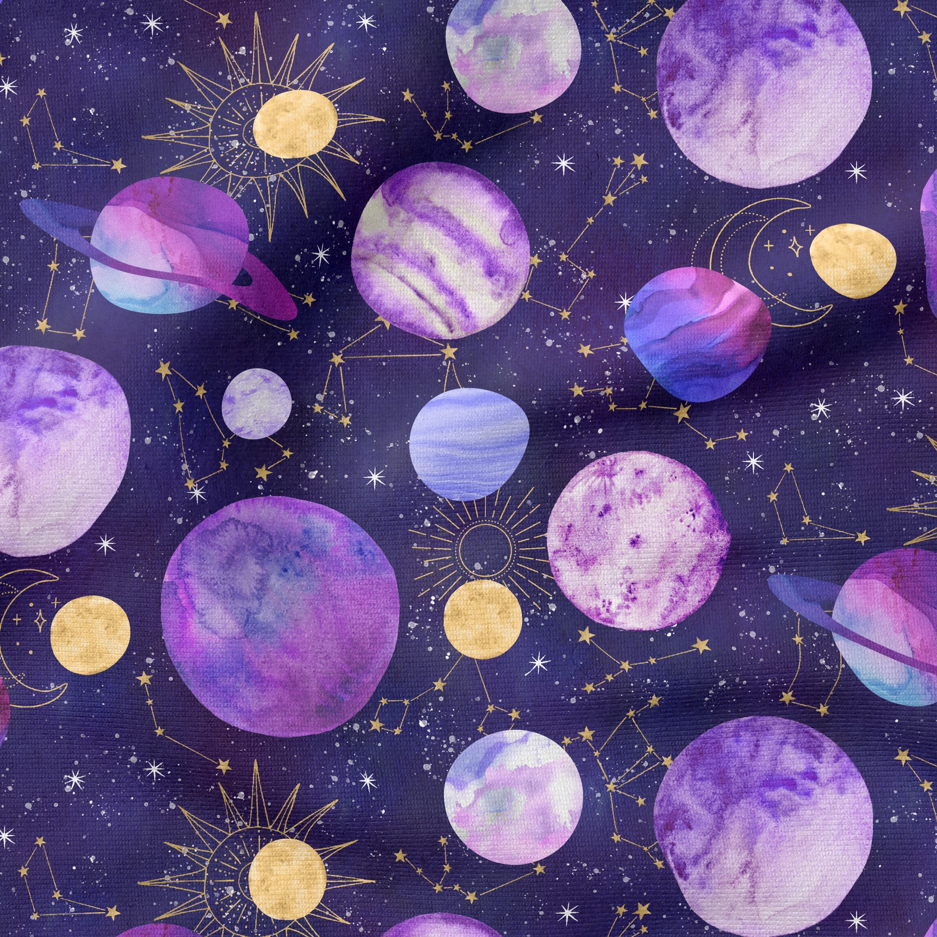 slide 2 of 6, Purple Space Cotton Fabric Bundle By Loops & Threads, 18 in x 21 in