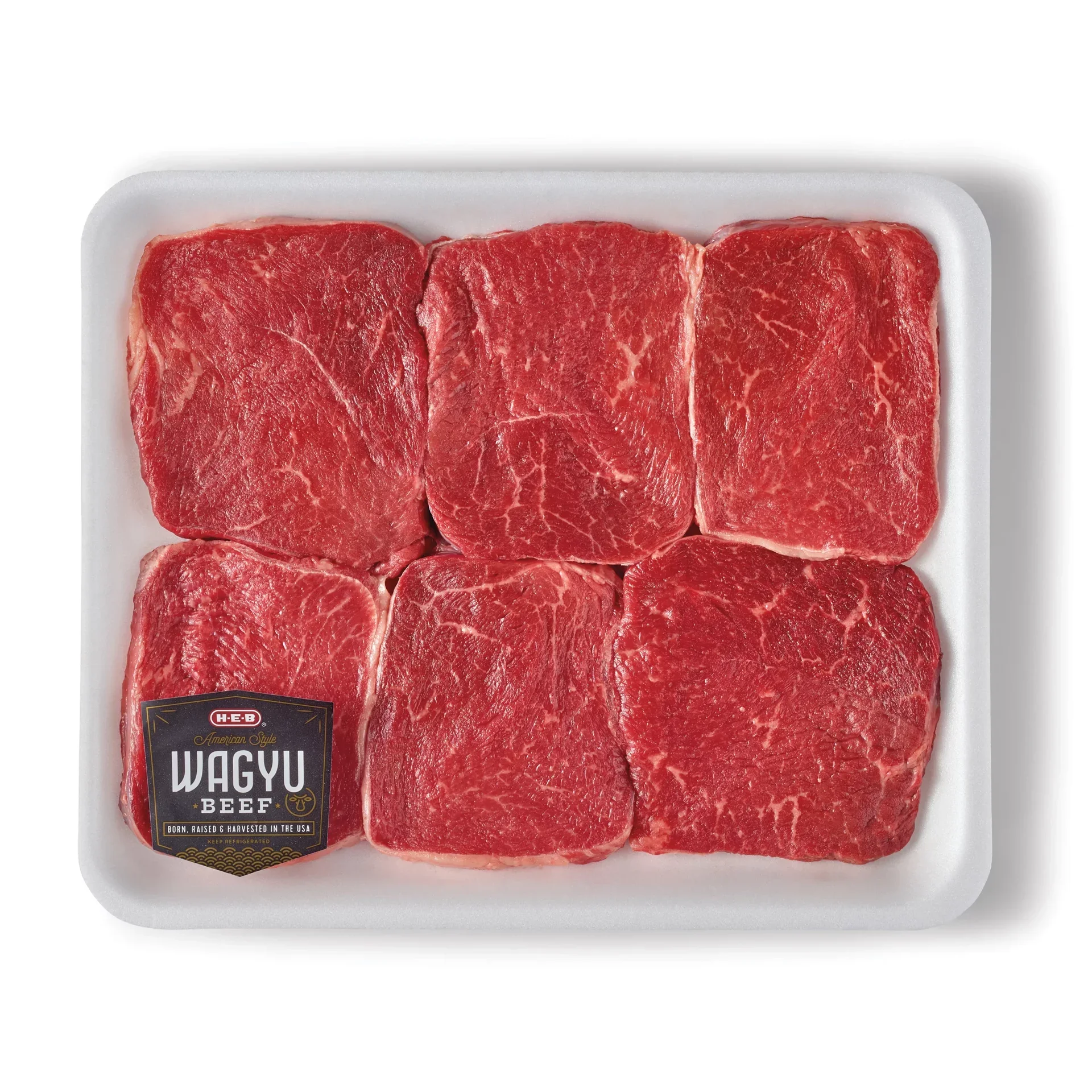 slide 1 of 1, H-E-B American-Style Wagyu Beef Round Tip Steaks - Value Pack, per lb