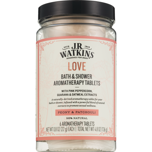 slide 1 of 1, J.R. Watkins Love Bath & Shower Aromatherapy Tablets, 6 Ct, 6 ct