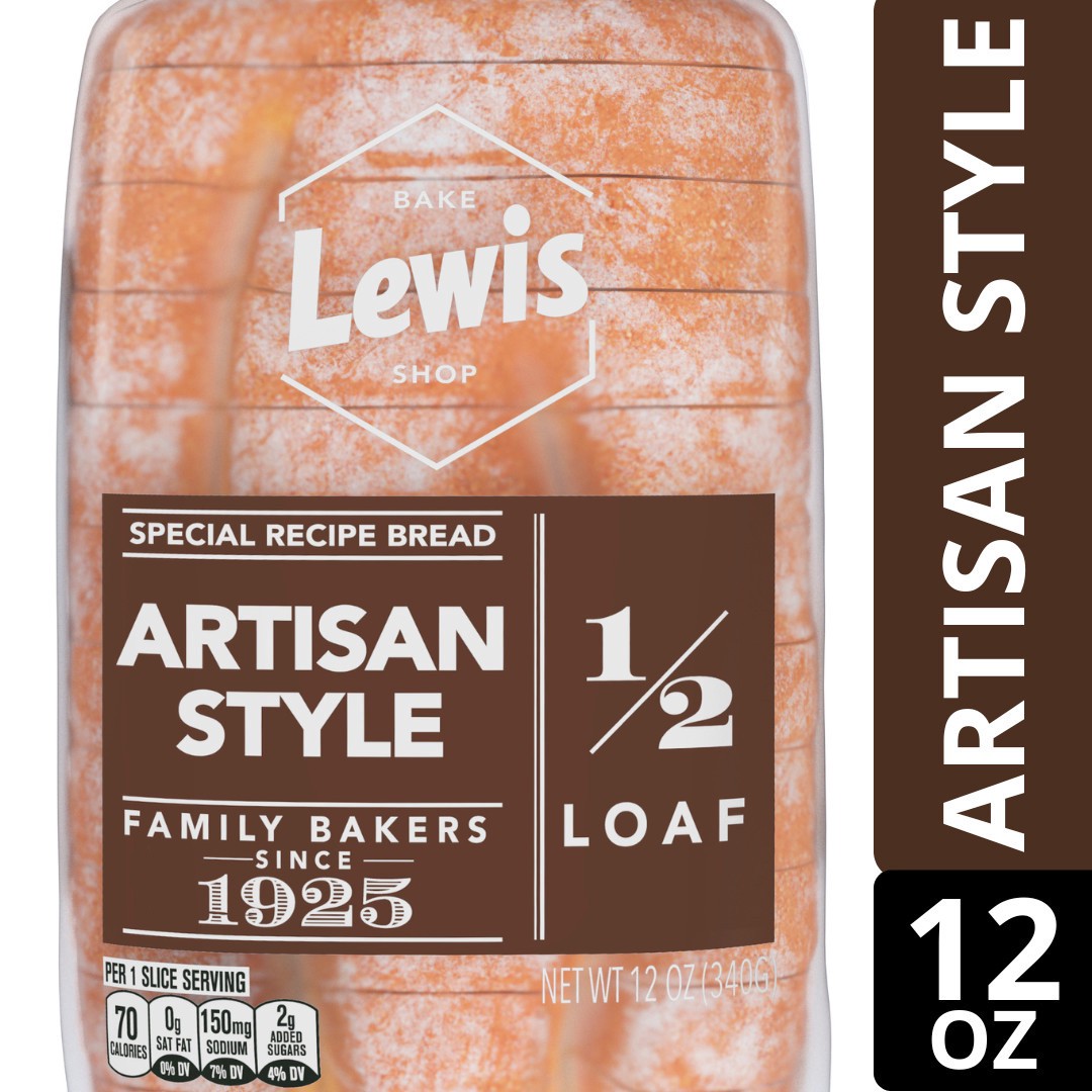 slide 1 of 5, Lewis Bakeries Artisan Style Half Loaf Bread, 1/2 Loaf, 12 oz, 12 oz