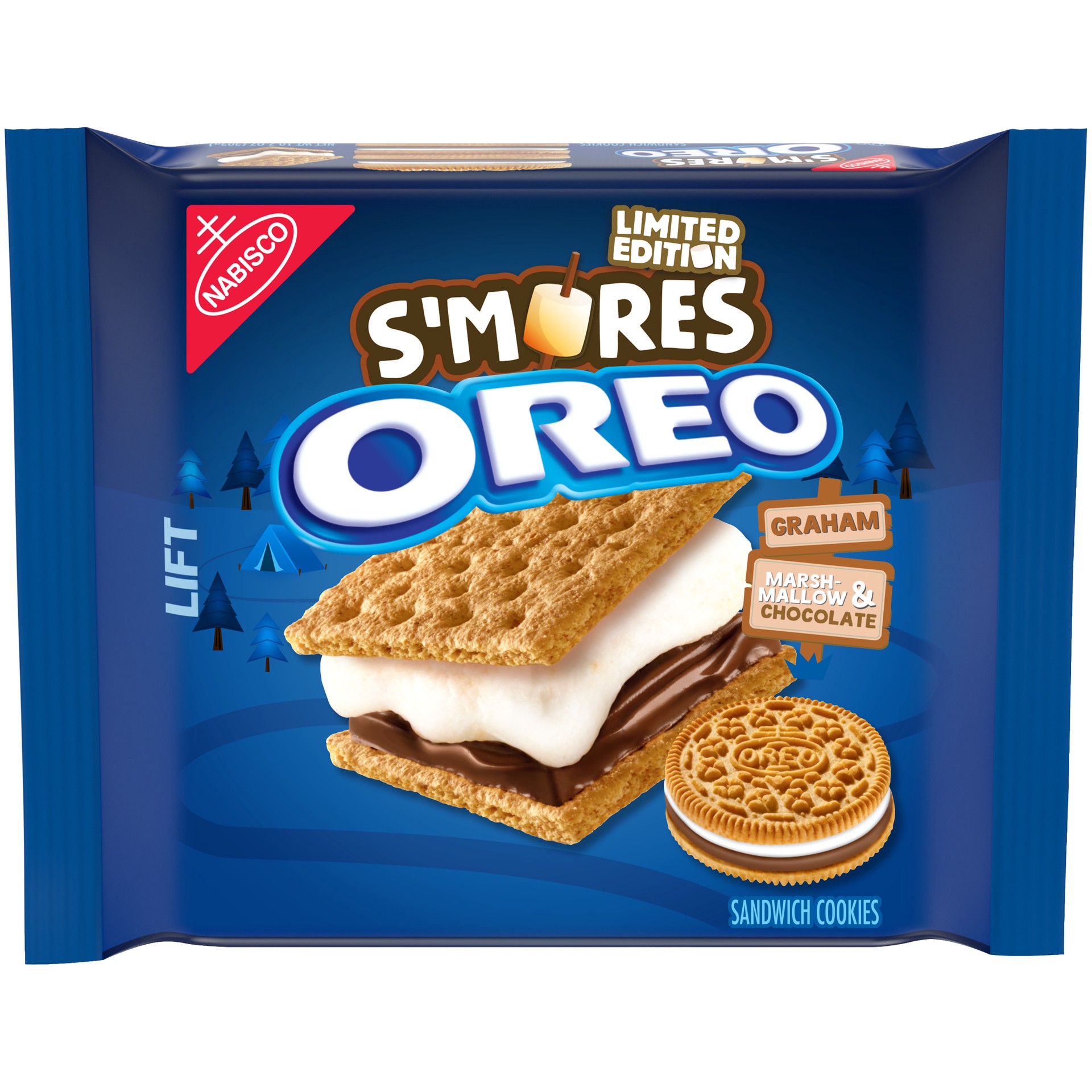 slide 1 of 5, Oreo Nabisco Oreo Limited Edition S'Mores Sandwich Cookies 10.7 Oz. Tray, 10.7 oz