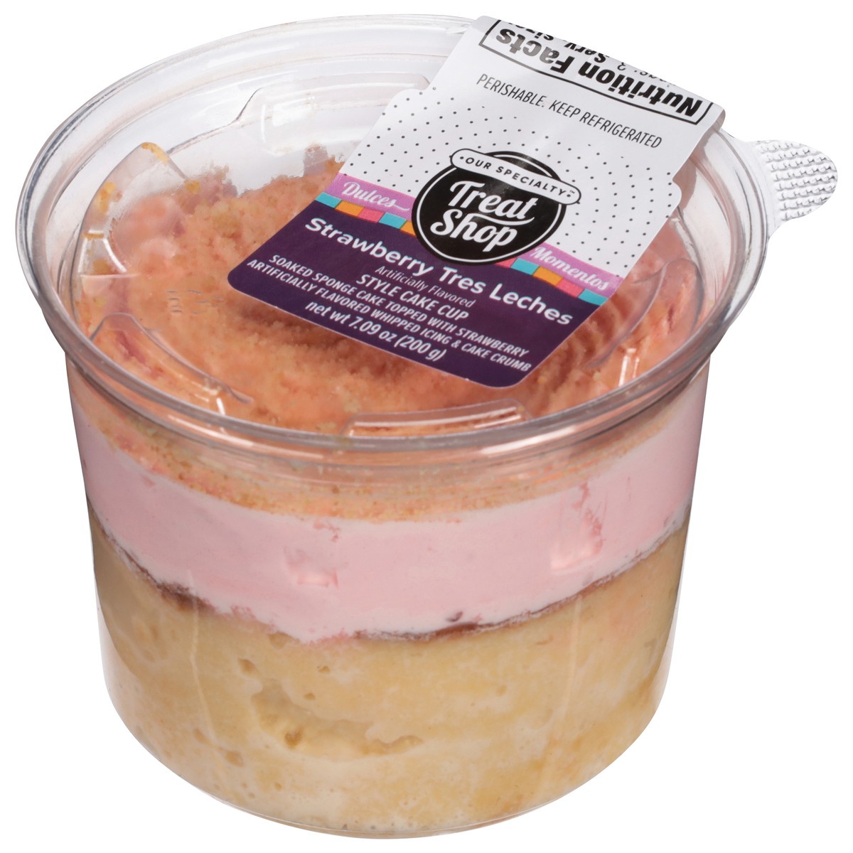 slide 3 of 14, Our Specialty Treat Shop Strawberry Tres Leches Style Cake Cup - 7.09 oz, 7.09 oz