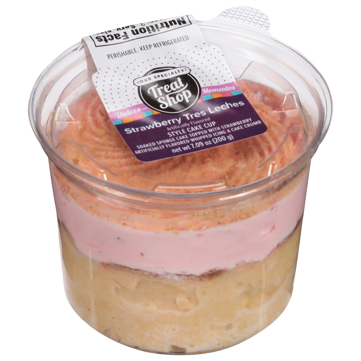 slide 2 of 14, Our Specialty Treat Shop Strawberry Tres Leches Style Cake Cup - 7.09 oz, 7.09 oz