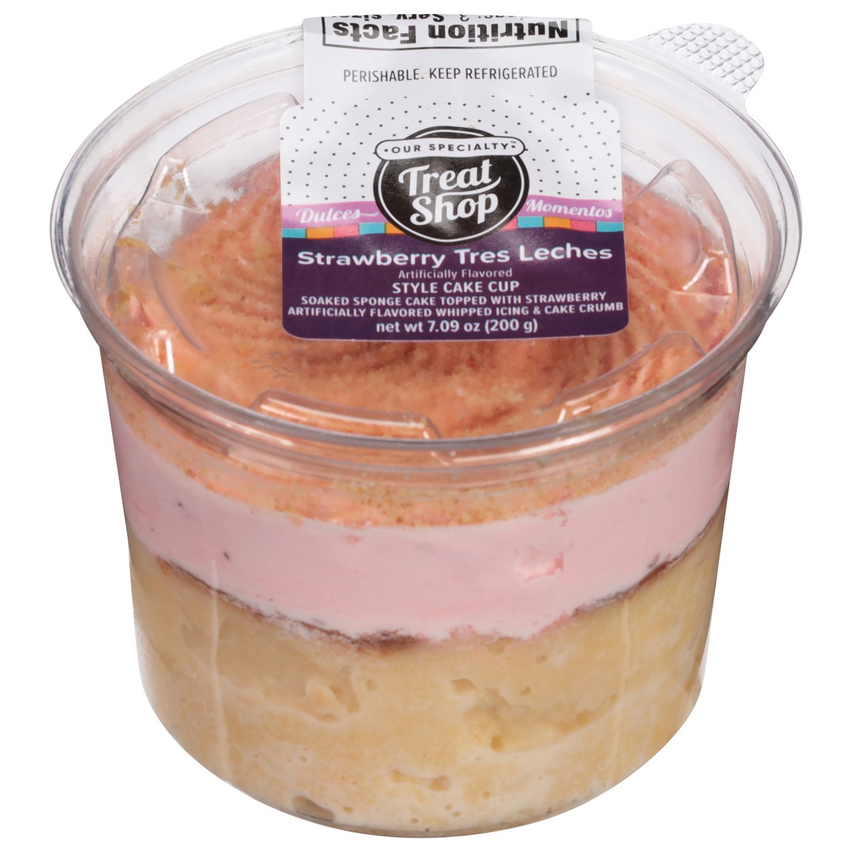 slide 1 of 14, Our Specialty Treat Shop Strawberry Tres Leches Style Cake Cup - 7.09 oz, 7.09 oz