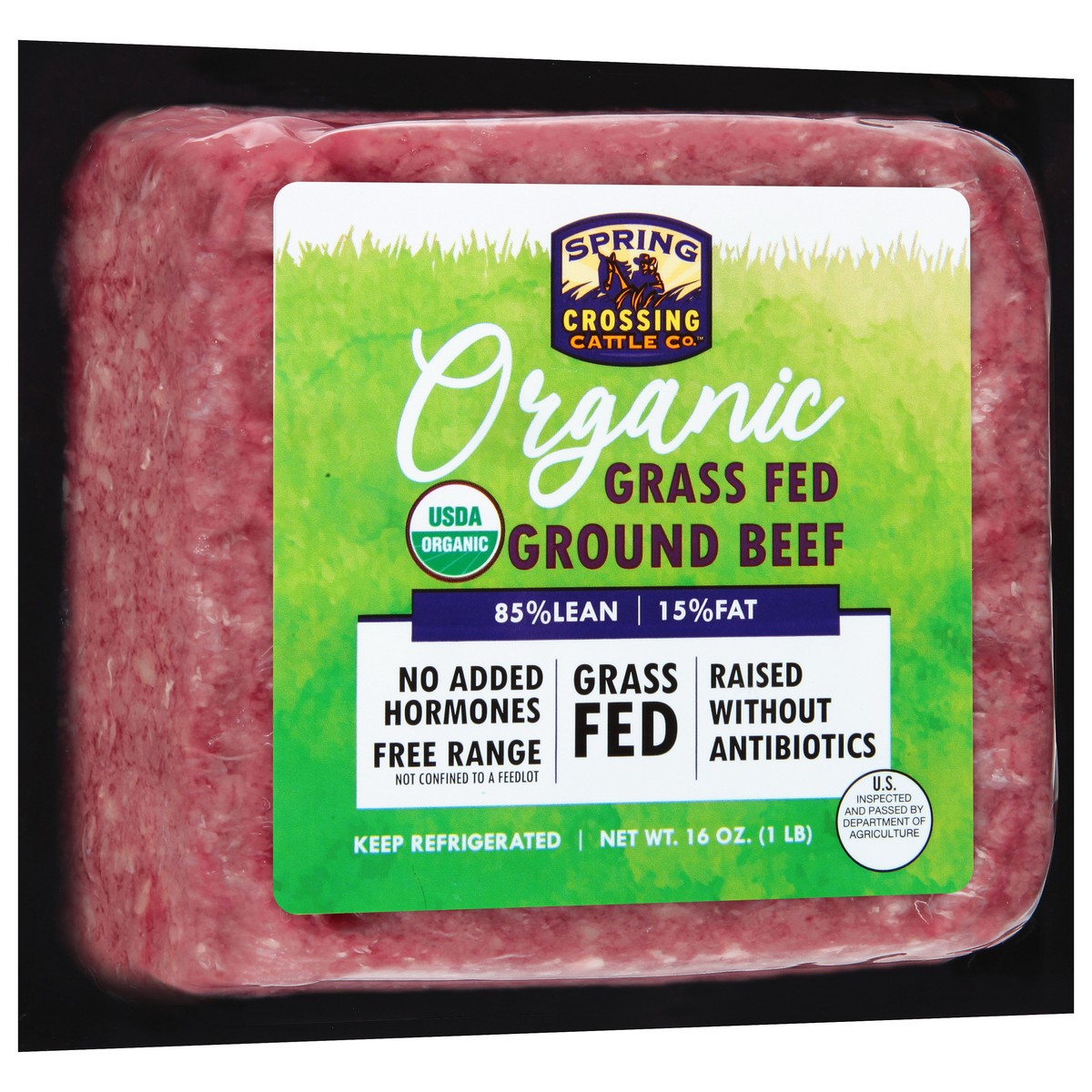 slide 4 of 9, Spring Crossing Cattle Co. 85/15 Organic Grass Fed Ground Beef 16 oz, 16 oz