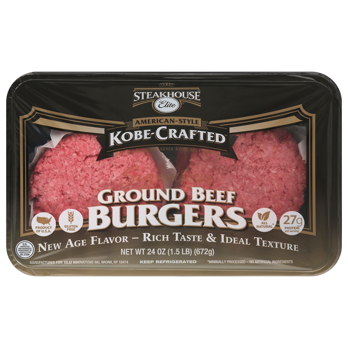slide 5 of 14, Steakhouse Elite Ground Beef Burger with Brisket, 16 oz