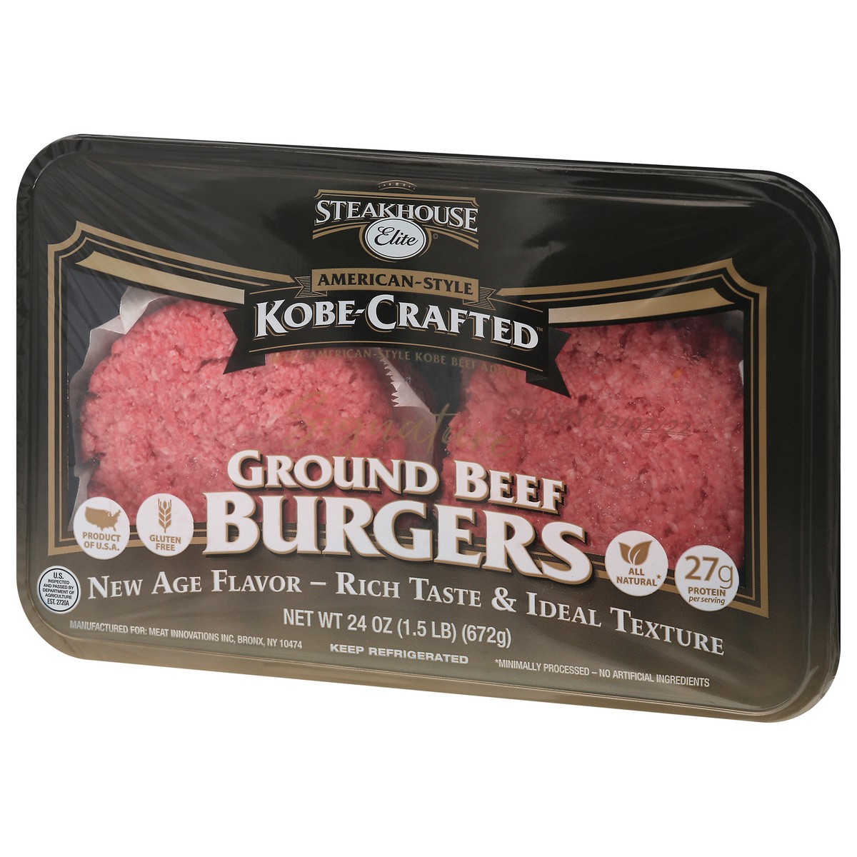 slide 10 of 14, Steakhouse Elite Ground Beef Burger with Brisket, 16 oz