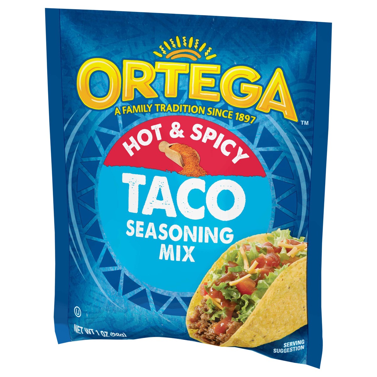 slide 8 of 9, Ortega Hot & Spicy Taco Seasoning Mix, Kosher, 1 oz, 1 oz