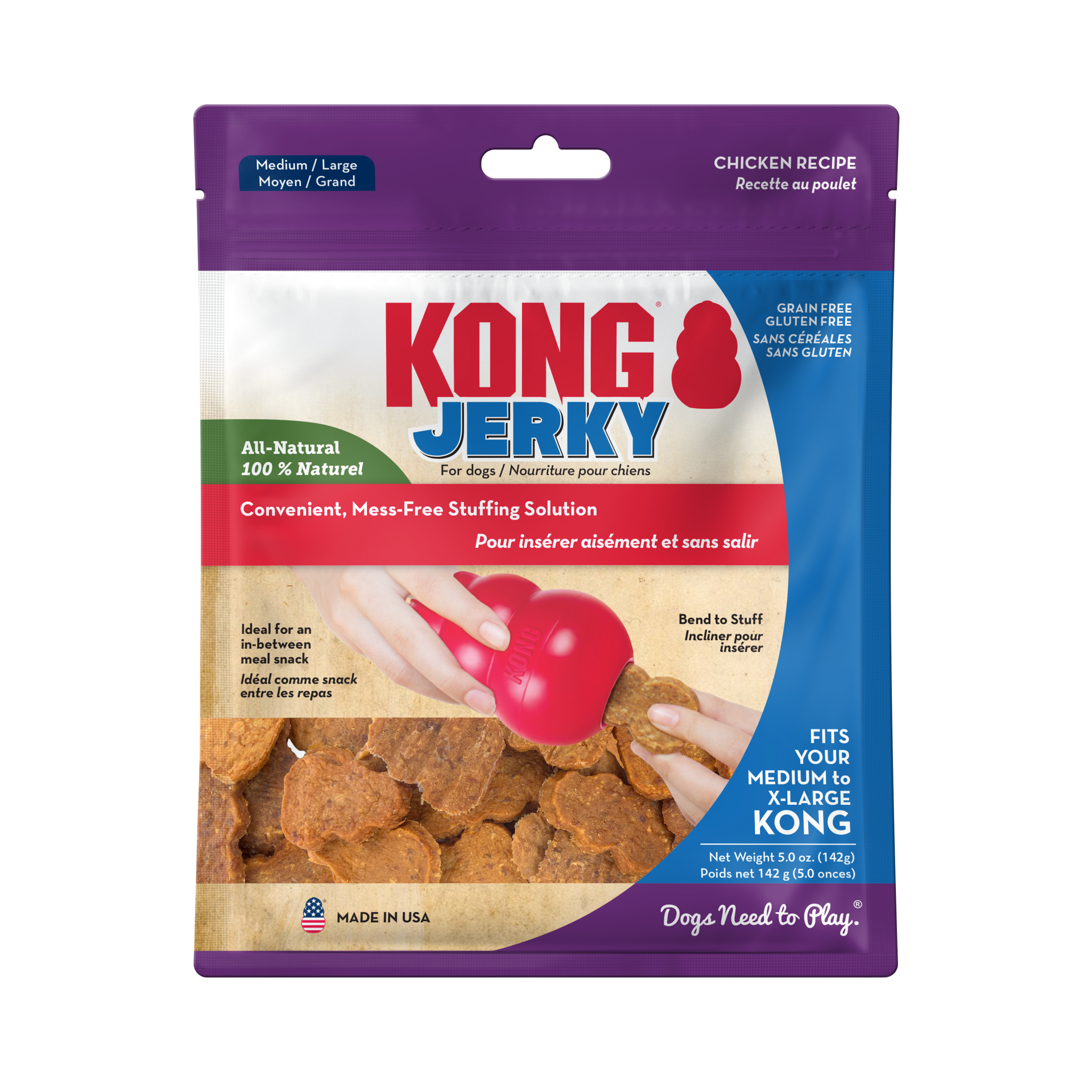 slide 3 of 4, KONG Jerky Chicken Md/Lg, medium/large