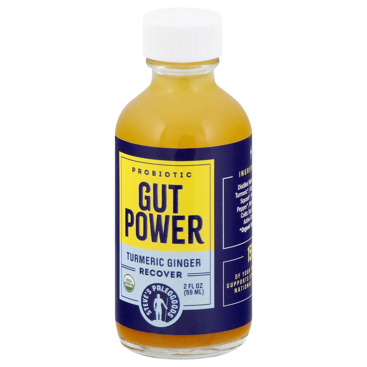 slide 3 of 12, Steves PaleoGoods Probiotic Recover Turmeric Ginger Gut Power Shots - 2 oz, 2 oz