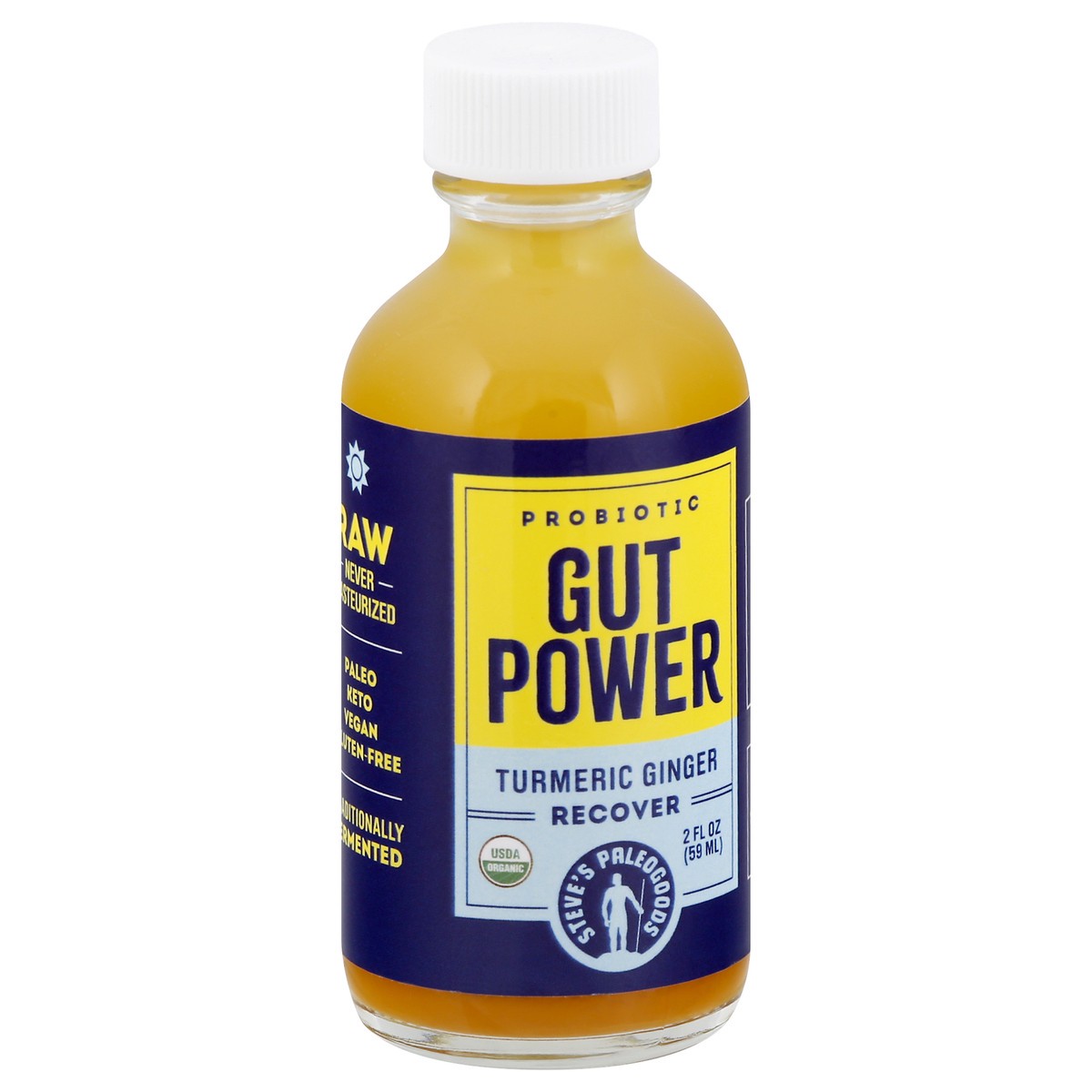 slide 7 of 12, Steves PaleoGoods Probiotic Recover Turmeric Ginger Gut Power Shots - 2 oz, 2 oz