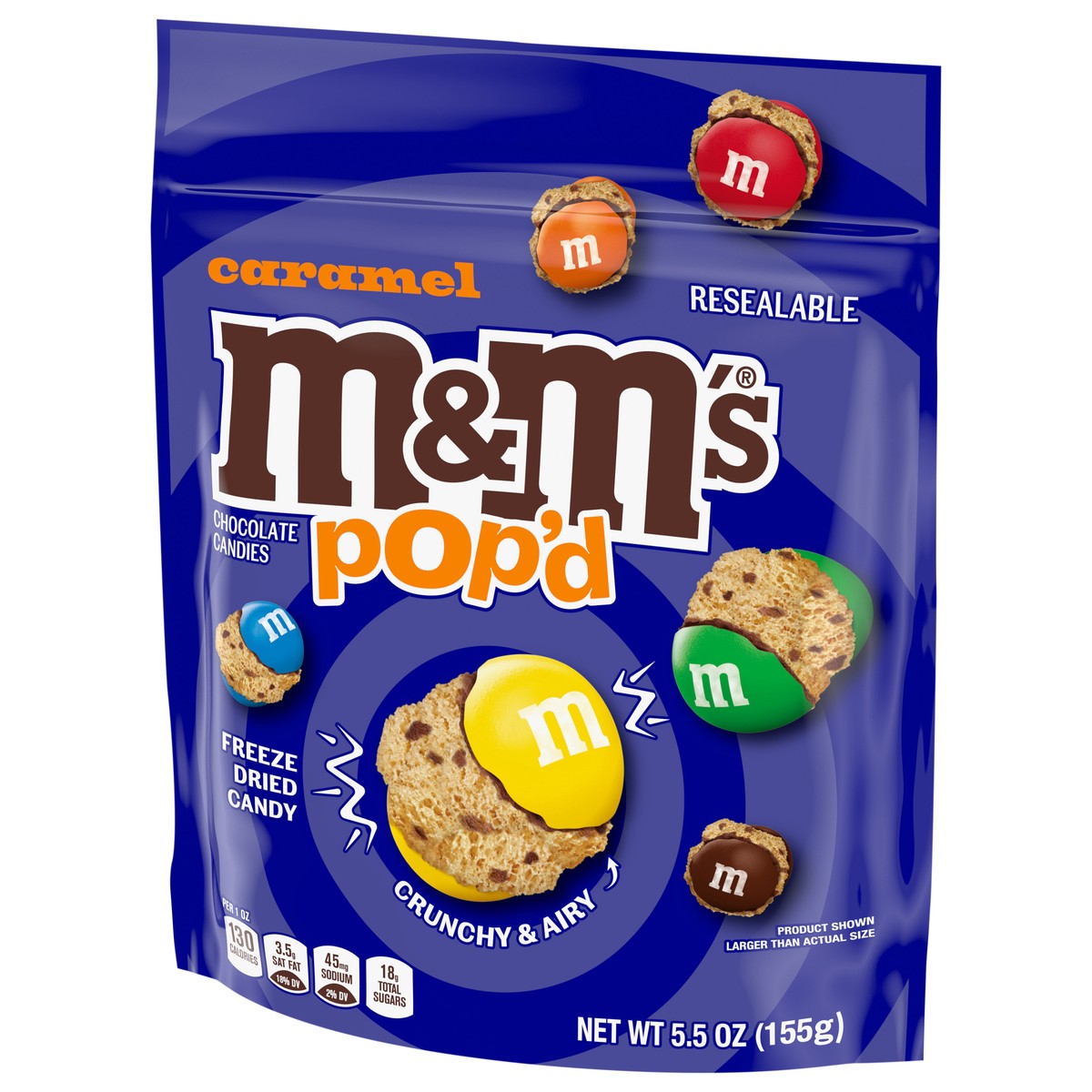 slide 2 of 4, "m&ms Popd Crml Sup", 5 inoz in