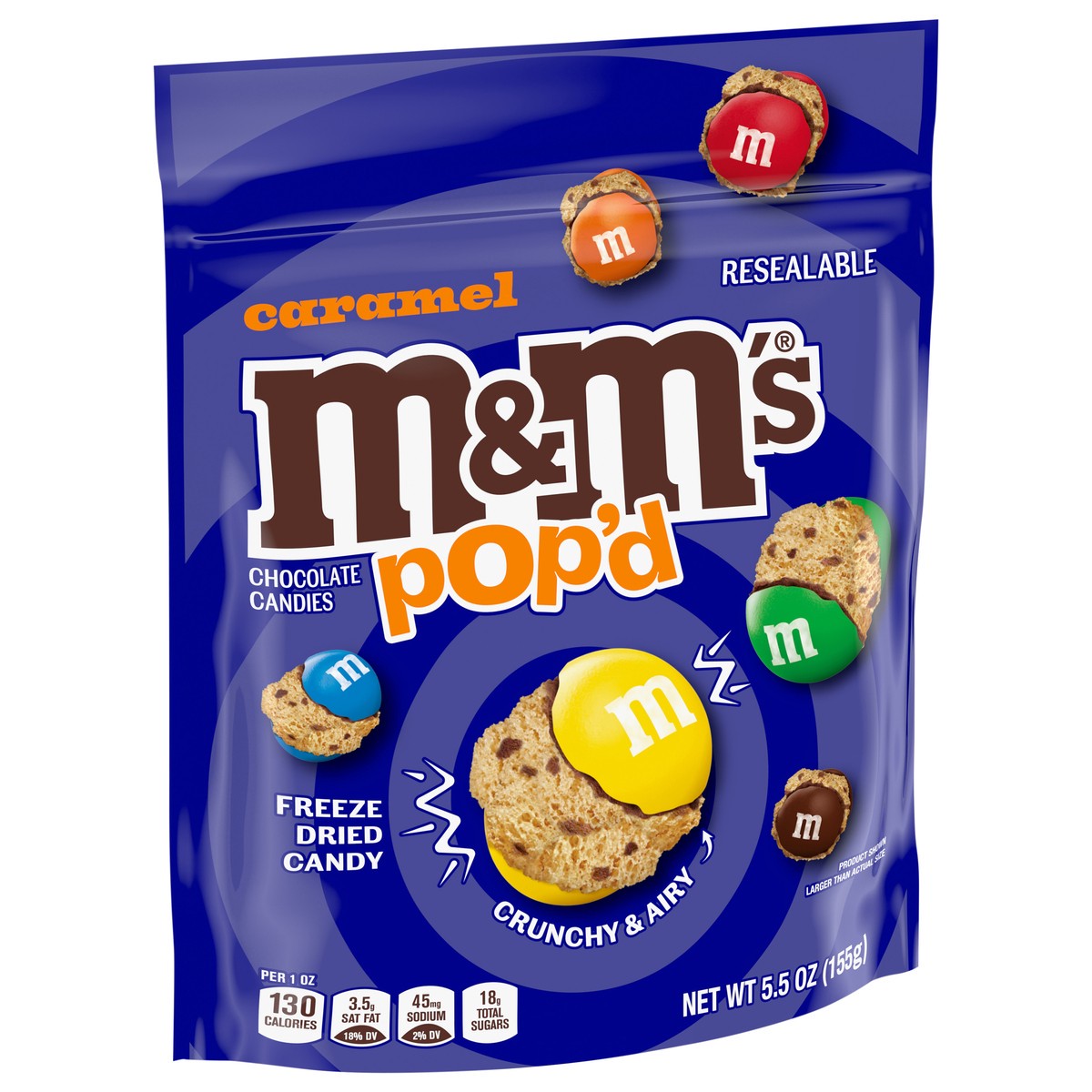 slide 3 of 4, "m&ms Popd Crml Sup", 5 inoz in