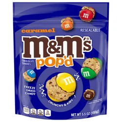 M&M's Pop'd Caramel Milk Chocolate Crunchy Colorful Freeze-Dried Candy, 5.5 oz Resealable Bag