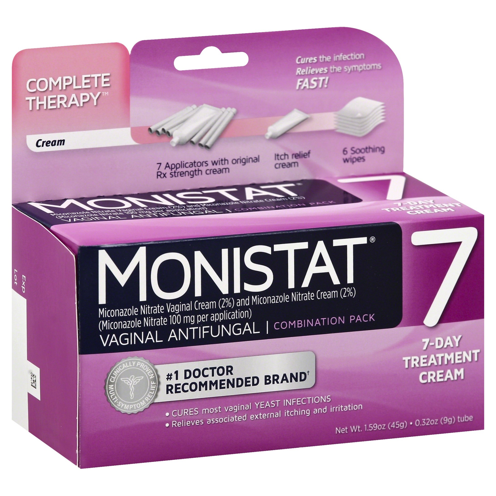 Monistat Vaginal Antifungal, Complete Therapy, Combination Pack 1 ct ...