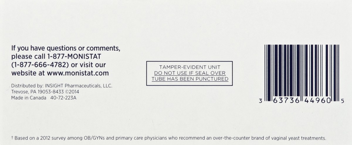 slide 4 of 6, Monistat Vaginal Antifungal, Complete Therapy, Combination Pack, 1 ct