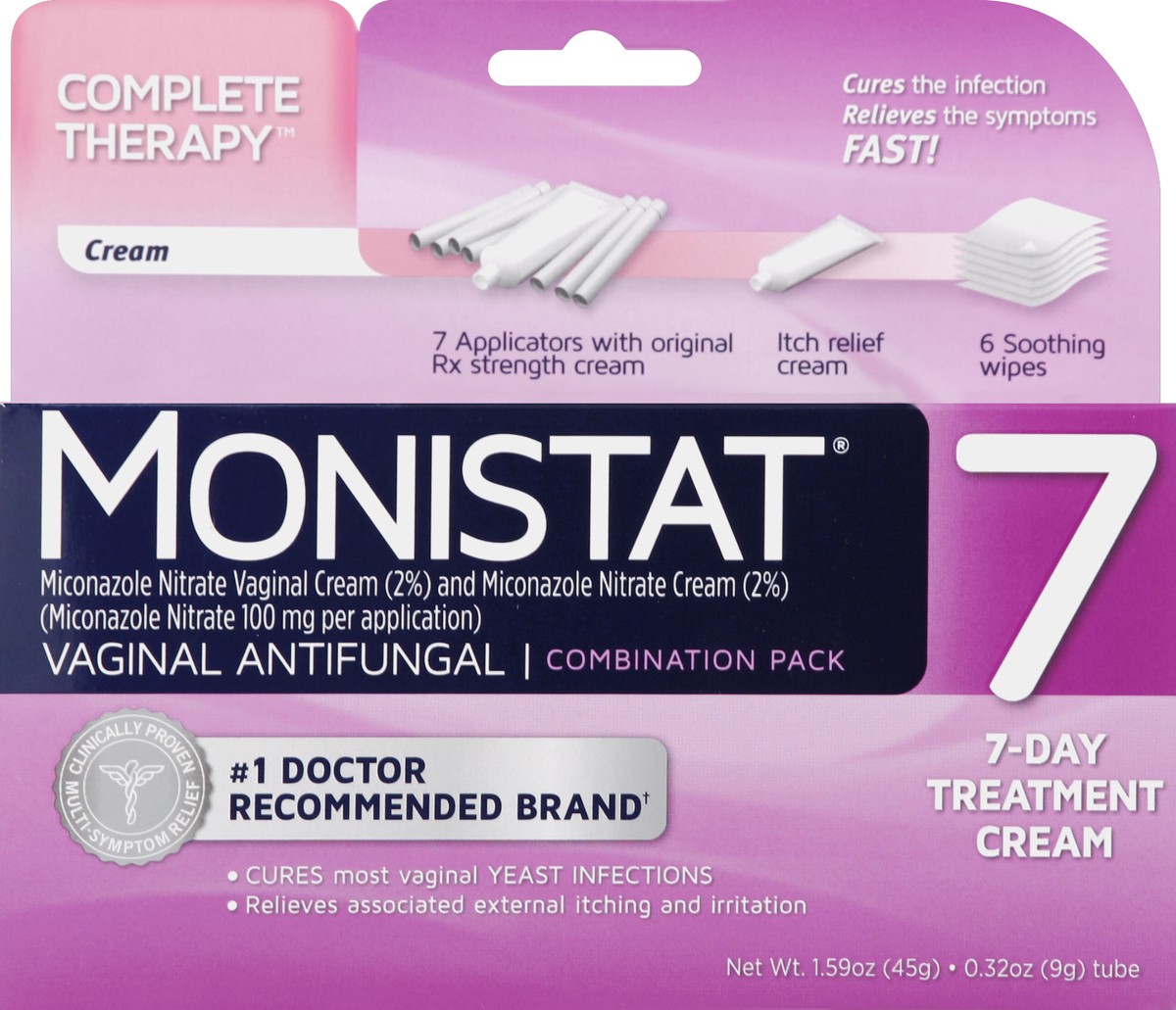 slide 5 of 6, Monistat Vaginal Antifungal, Complete Therapy, Combination Pack, 1 ct