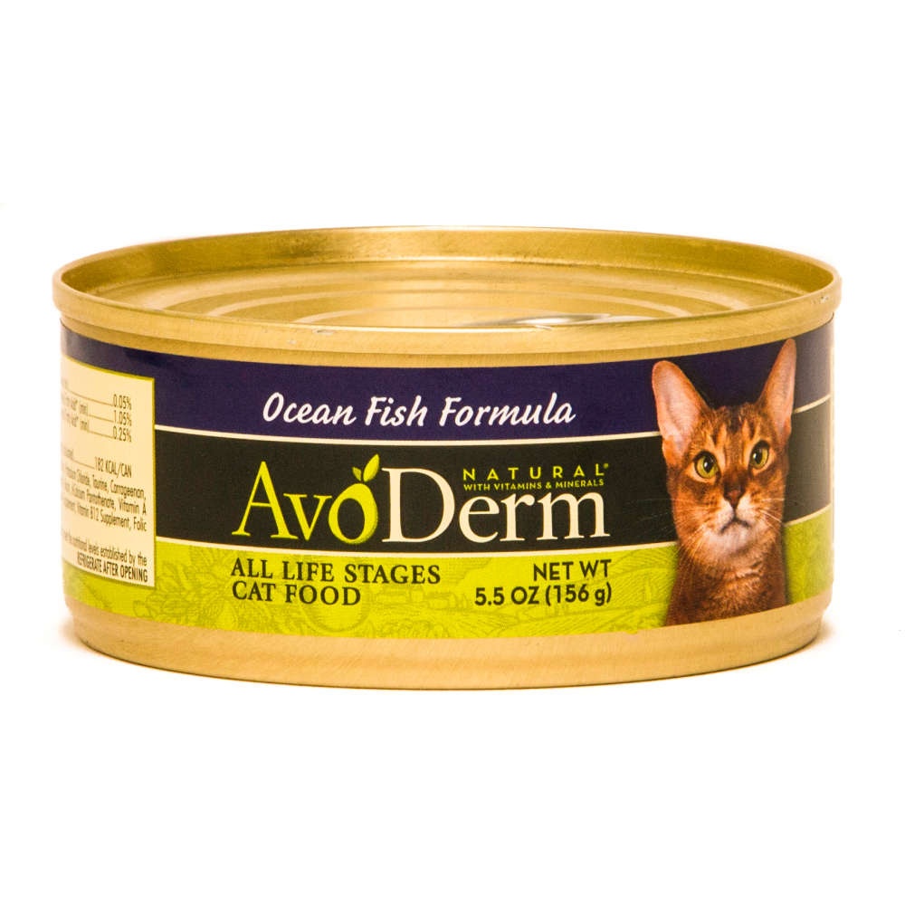 slide 1 of 3, AvoDerm Natural Cat Food Ocean Fish Kitten/Adult, 5.5 oz