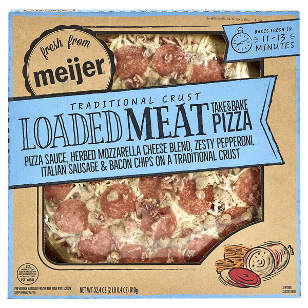 slide 1 of 1, Meijer Loaded Meat Pizza, Traditional Crust, 39 oz
