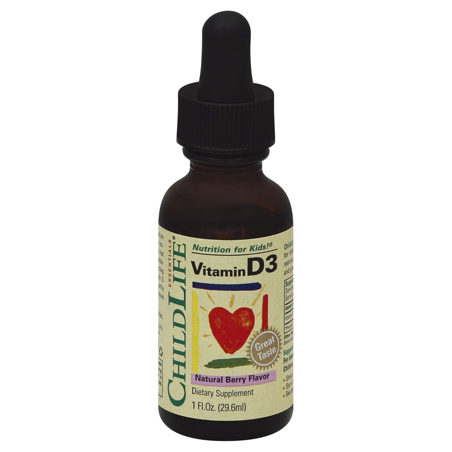 slide 1 of 1, ChildLife Natural Berry Flavor Vitamin D3 1 fl oz, 1 fl oz