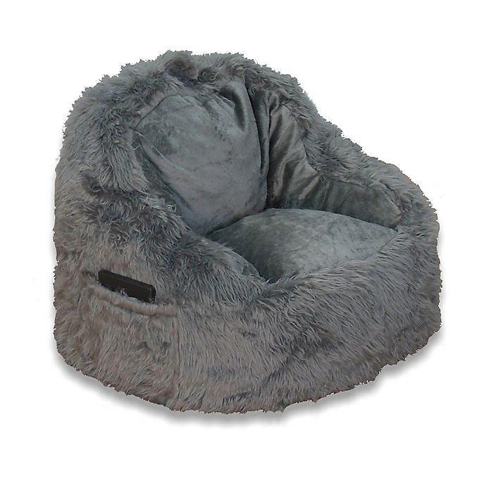 slide 2 of 5, Ace Casual Furniture Structured Tablet Fur Pocket Bean Bag Chair - Grey, 1 ct