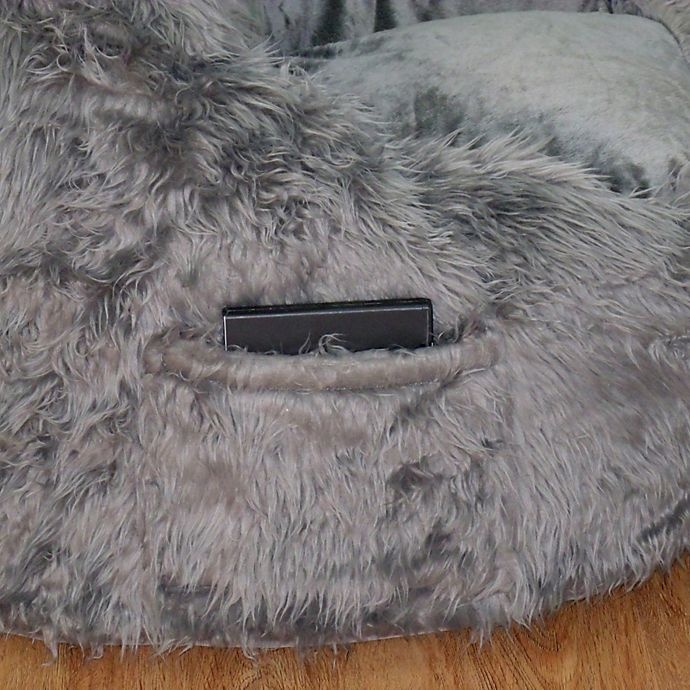 slide 4 of 5, Ace Casual Furniture Structured Tablet Fur Pocket Bean Bag Chair - Grey, 1 ct