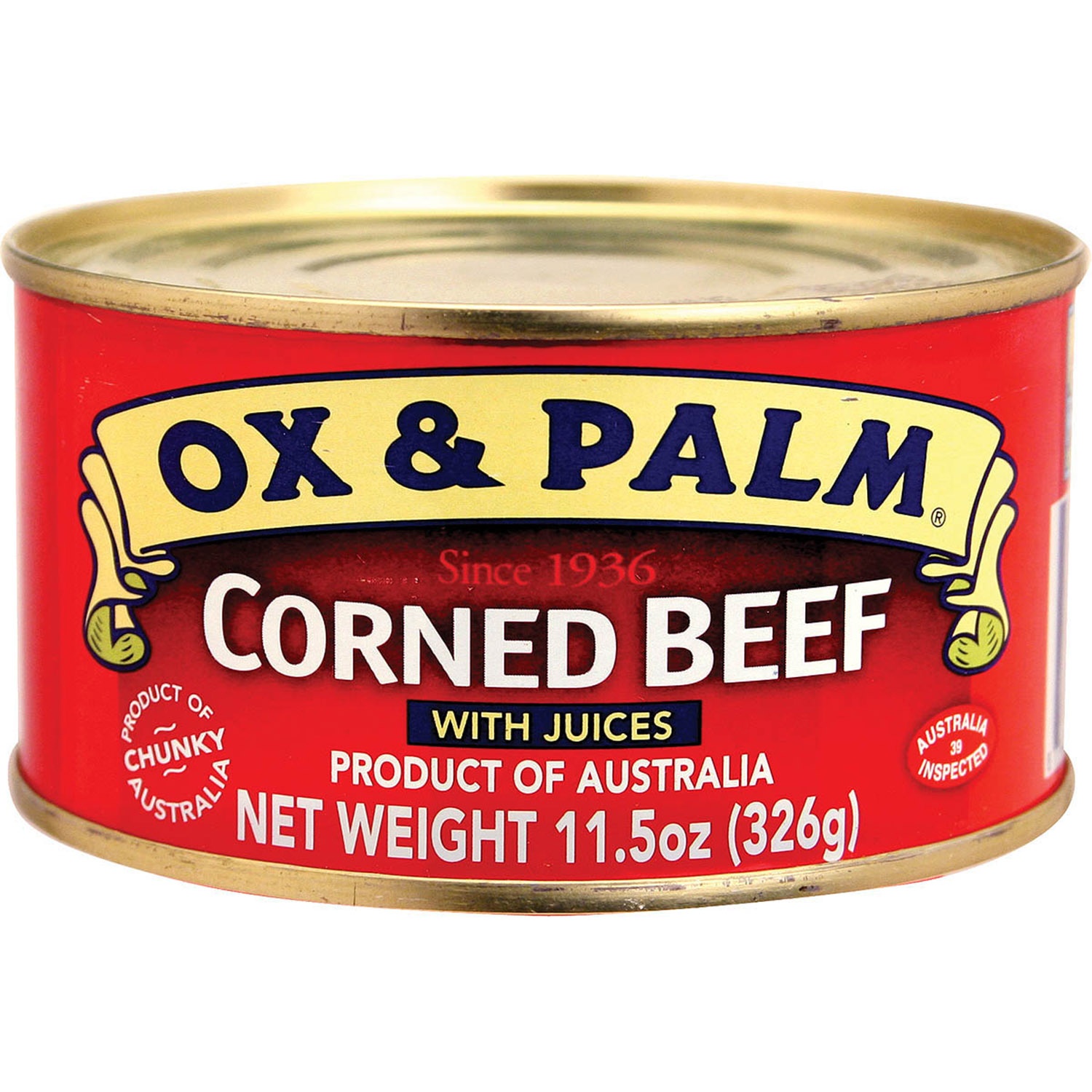 slide 1 of 7, Ox And Palm Ox & Palm Corned Beef Original Chunky Style - 11.5 oz, 11.5 oz
